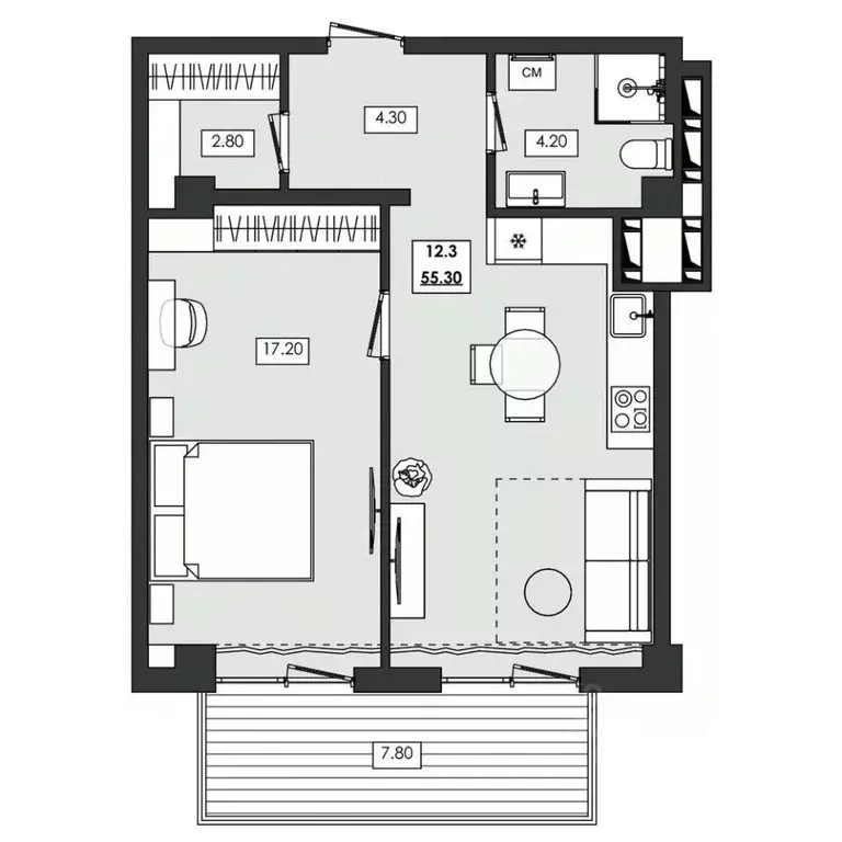2-к кв. Крым, Алушта ул. Сергеева-Ценского, 4В (55.3 м) - Фото 1