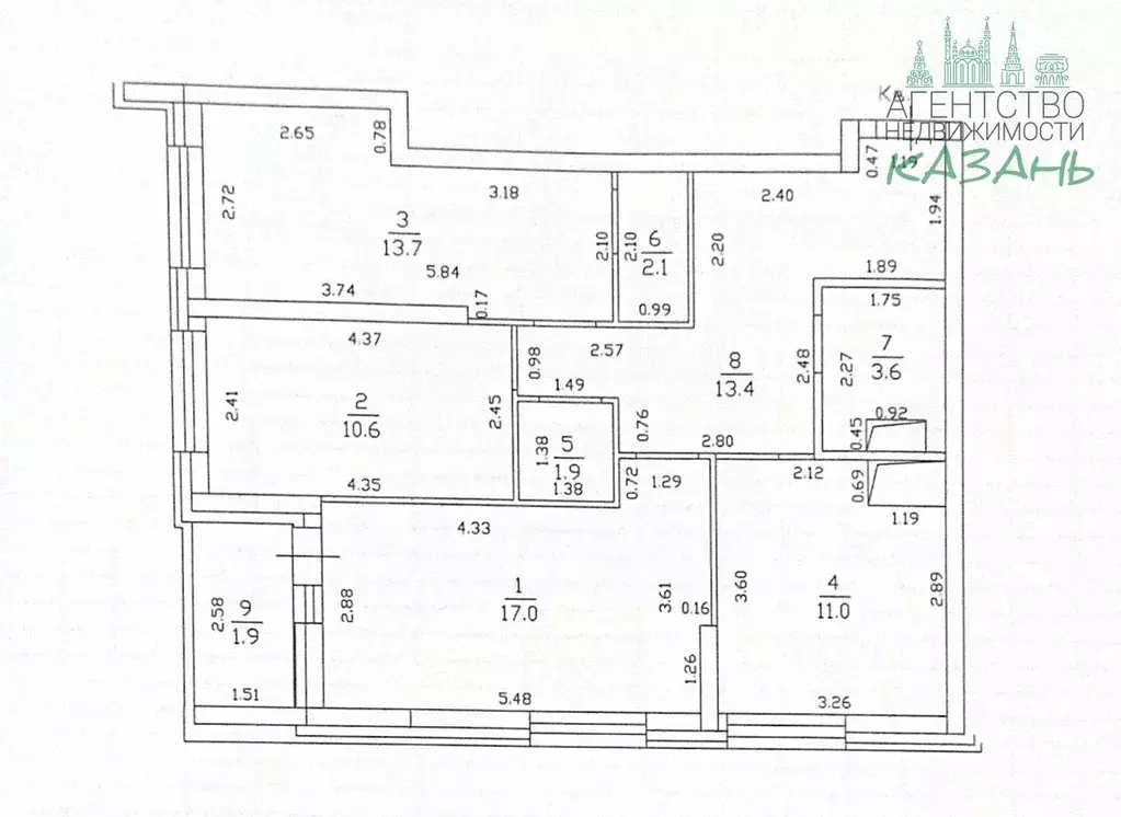 3-к кв. Татарстан, Казань ул. Аметьевская магистраль, 16к2 (73.3 м) - Фото 2