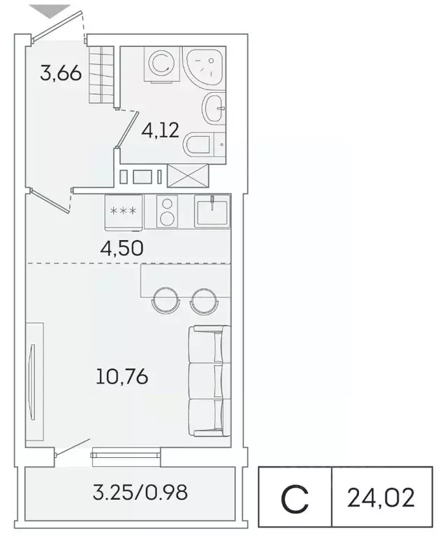 Студия Ленинградская область, Мурино Всеволожский район, ул. Графская, ... - Фото 1