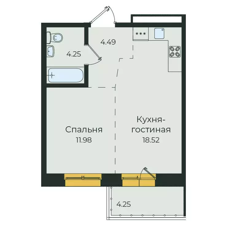 1-комнатная квартира: Иркутск, улица Пискунова, 132 (43.49 м) - Фото 1