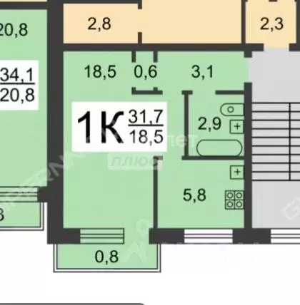 1-к кв. Нижегородская область, Нижний Новгород Ошарская ул., 94 (30.0 ... - Фото 2