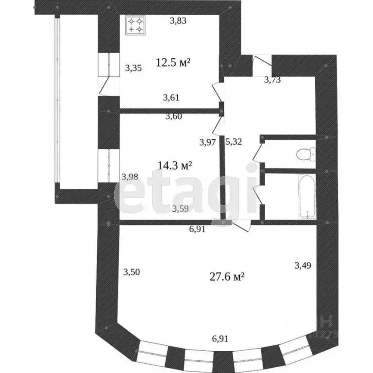 2-к кв. Белгородская область, Белгород ул. Машковцева, 28 (60.2 м) - Фото 1