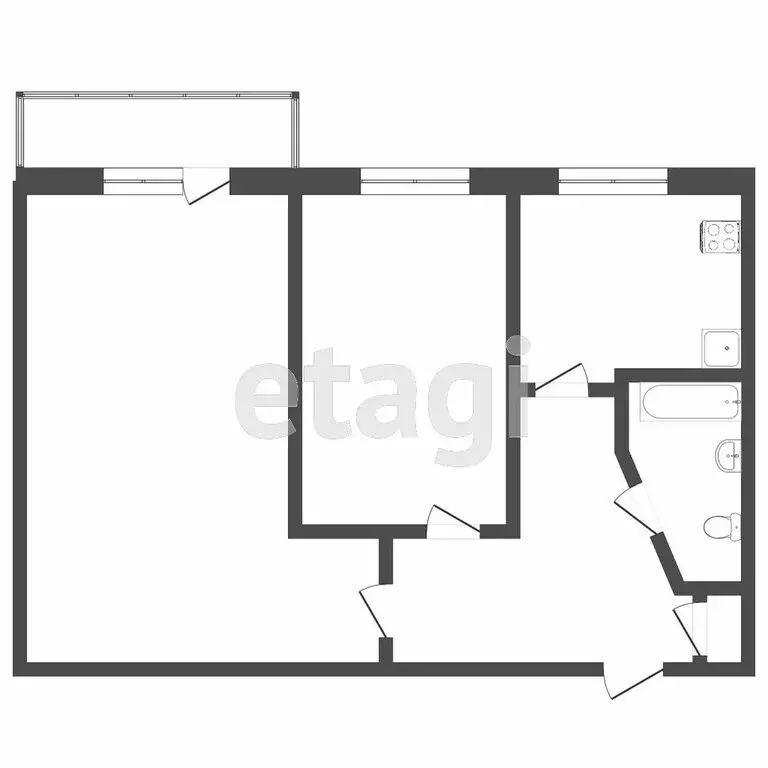 2-комнатная квартира: Тюмень, Ямская улица, 96 (43.4 м) - Фото 1