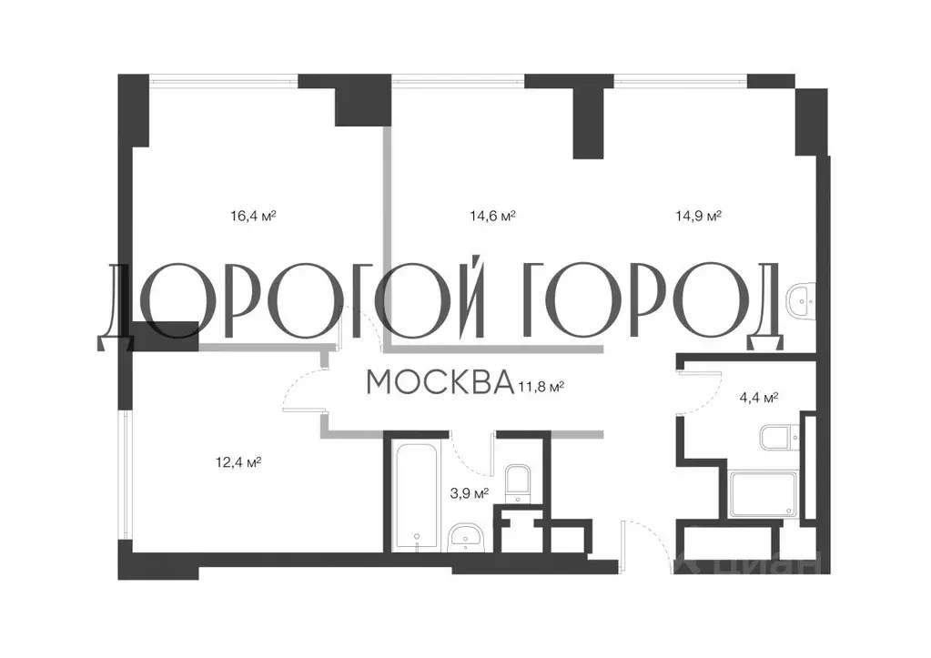3-к кв. Москва Мичуринский просп., 56 (78.4 м) - Фото 2