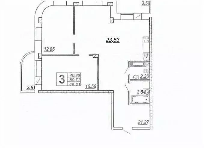 3-к кв. Чувашия, Чебоксары ул. Энергетиков, 6 (89.2 м) - Фото 2