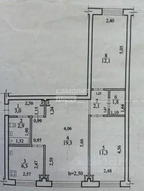 3-к кв. Забайкальский край, Чита ул. Весенняя, 12 (58.8 м) - Фото 2