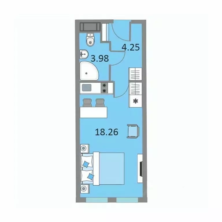 1-к кв. Санкт-Петербург Варфоломеевская ул., 6 (26.1 м) - Фото 0