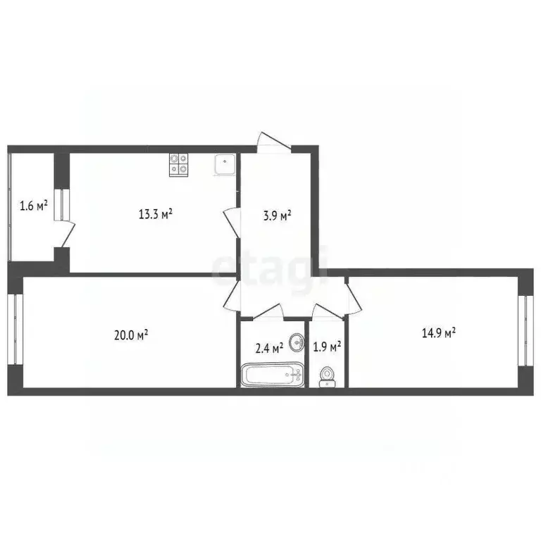 2-к кв. Башкортостан, Стерлитамак ул. Тукаева, 14А (56.5 м) - Фото 2