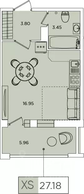 Студия Санкт-Петербург Планерная ул., 87к1 (26.9 м) - Фото 0