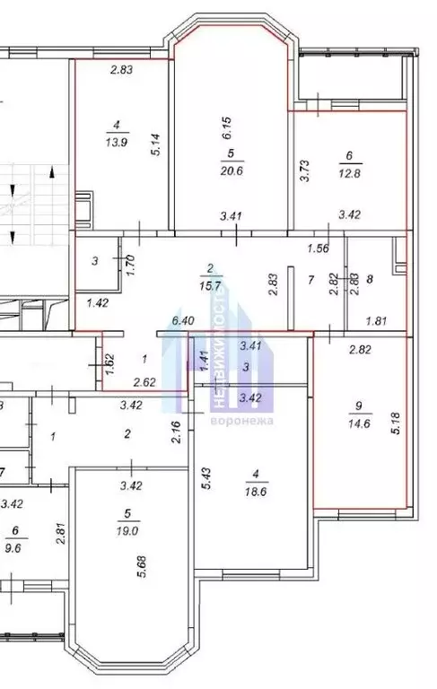 3-комнатная квартира: Воронеж, улица Артамонова, 34Ж (92.9 м) - Фото 1