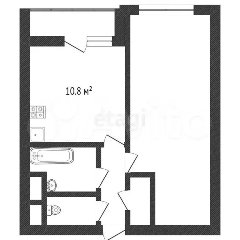 1-к. квартира, 33,4 м, 9/25 эт. - Фото 1