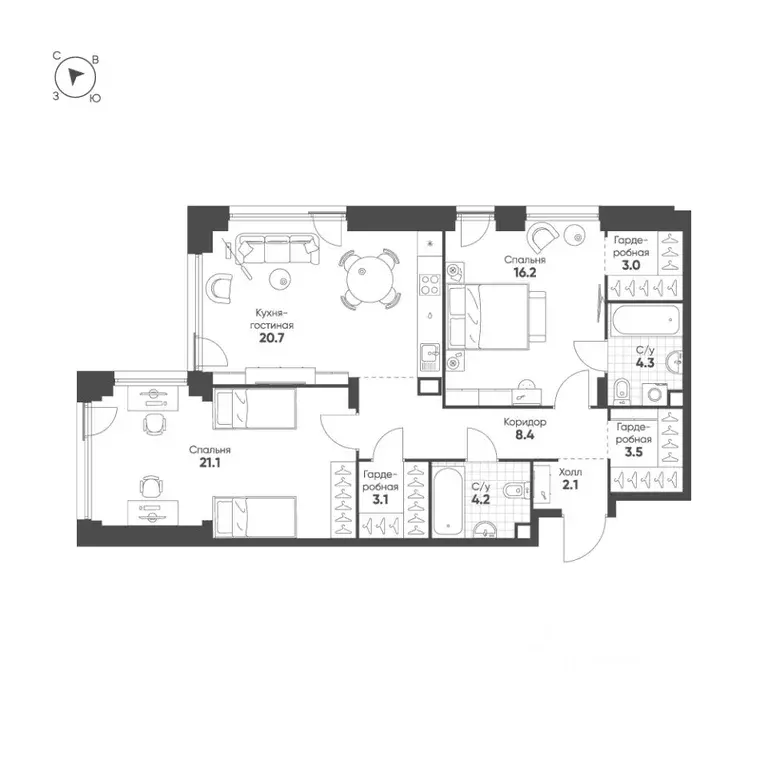 2-к кв. Москва ул. Суетина (86.6 м) - Фото 1