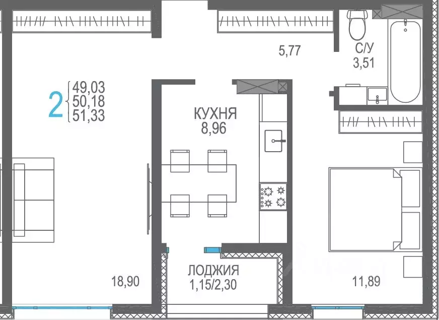 2-к кв. Крым, Сакский район, Лесновское с/пос, с. Прибрежное Розовое ... - Фото 1