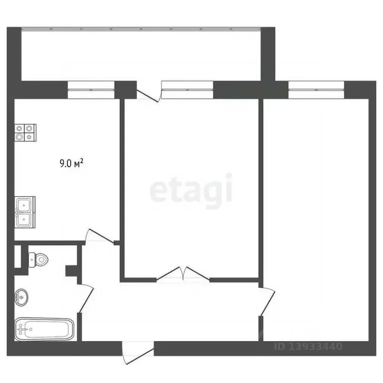2-к кв. Тюменская область, Тюмень Широтная ул., 148к3 (47.3 м) - Фото 1