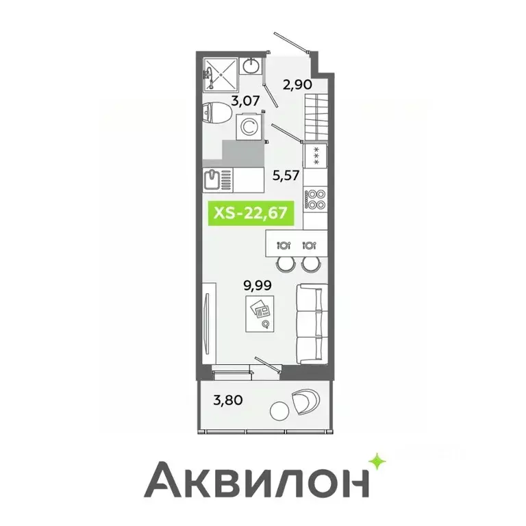 Студия Ленинградская область, Всеволожский район, Заневское городское ... - Фото 1