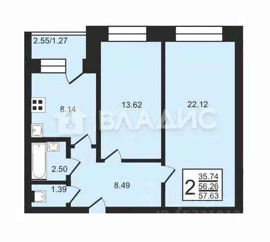 2-к кв. Коми, Сыктывкар ул. Панева, 1 (57.53 м) - Фото 1