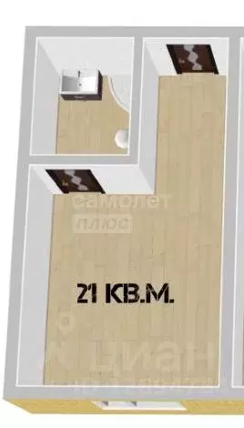 Студия Севастополь ул. Хрусталева, 130 (21.0 м) - Фото 2