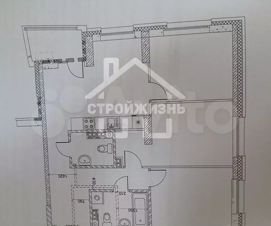3-к. квартира, 73 м, 8/25 эт. - Фото 0