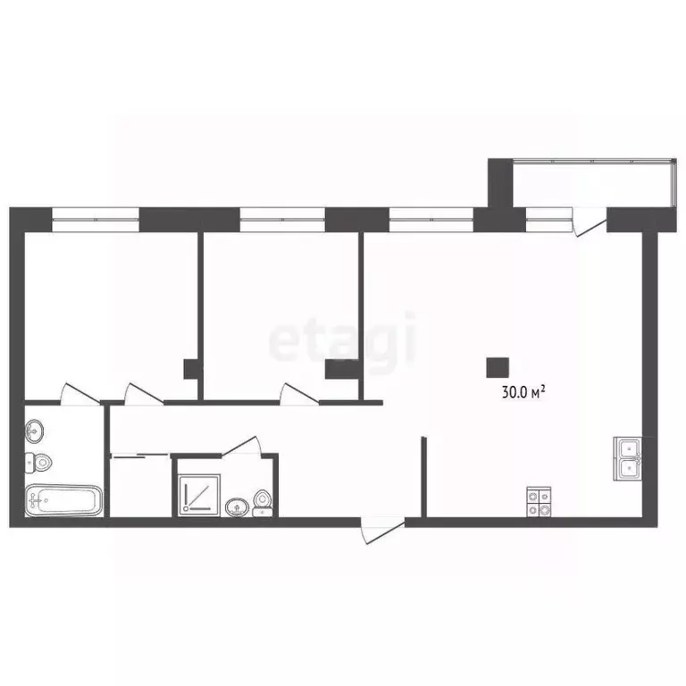 2-к кв. Ханты-Мансийский АО, Ханты-Мансийск Комсомольская ул., 56 ... - Фото 1