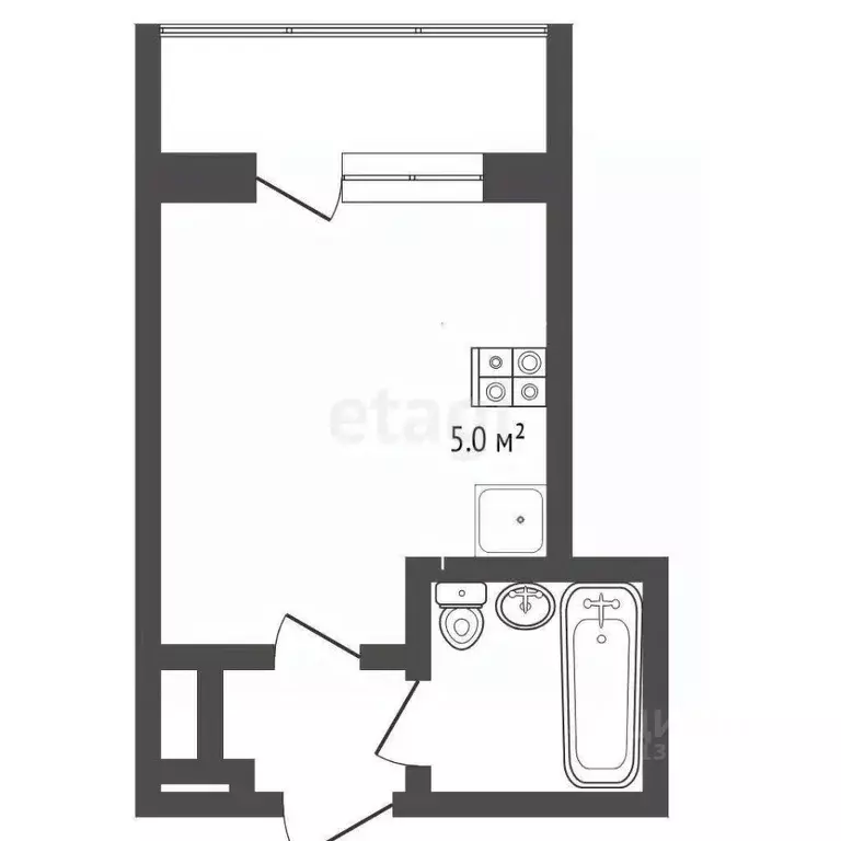 Студия Тюменская область, Тюмень ул. Червишевский Тракт, 84 (17.1 м) - Фото 2