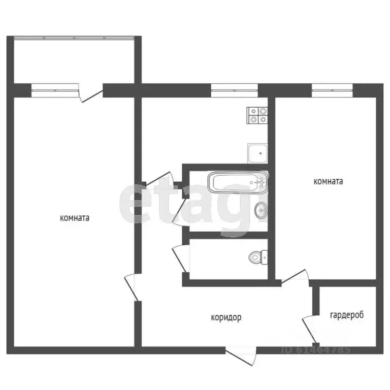 2-к кв. Кемеровская область, Юрга ул. Павлова, 12 (43.6 м) - Фото 2