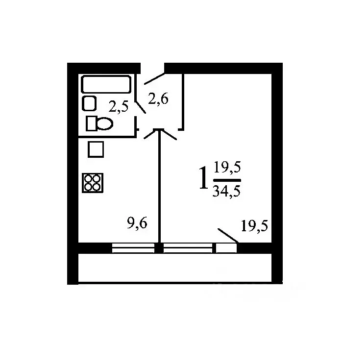 1-к кв. Москва ул. Горбунова, 17к1 (36.3 м) - Фото 2