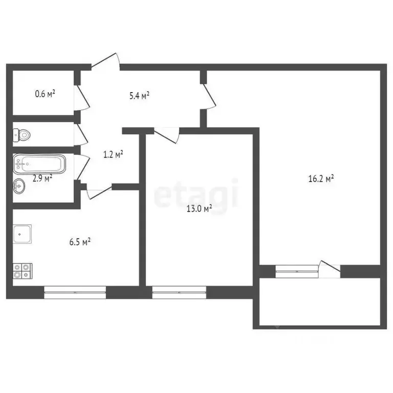 2-к кв. Москва Белореченская ул., 17 (45.6 м) - Фото 1
