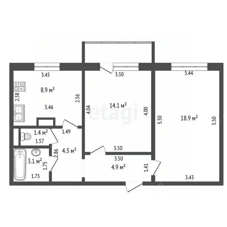 2-к кв. Мордовия, Саранск ул. Сураева-Королева, 7 (55.3 м) - Фото 2