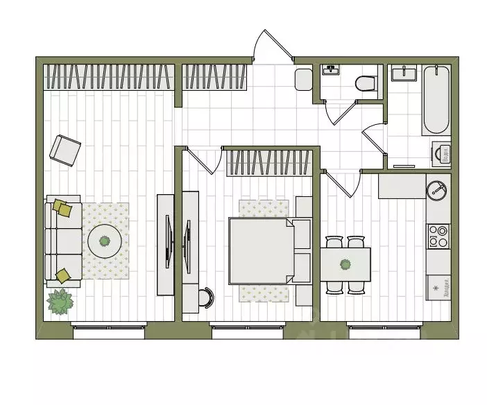 2-к кв. Кировская область, Киров ул. Чистопрудненская, 13А (56.7 м) - Фото 1