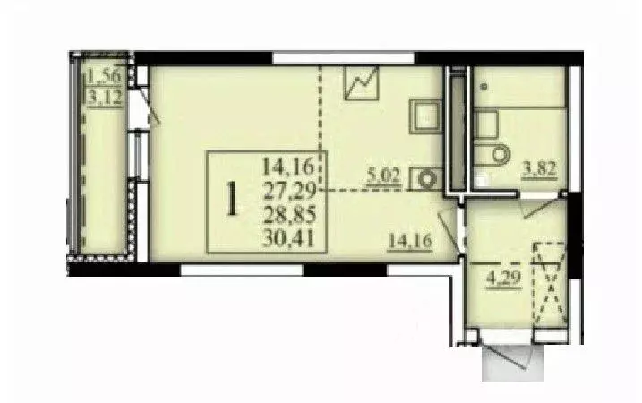 1-к кв. Башкортостан, Уфа Затон-Восточный жилрайон, Паруса жилой ... - Фото 1