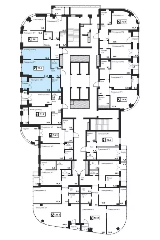 2-к кв. Челябинская область, Челябинск ул. Труда, 157А (70.8 м) - Фото 1