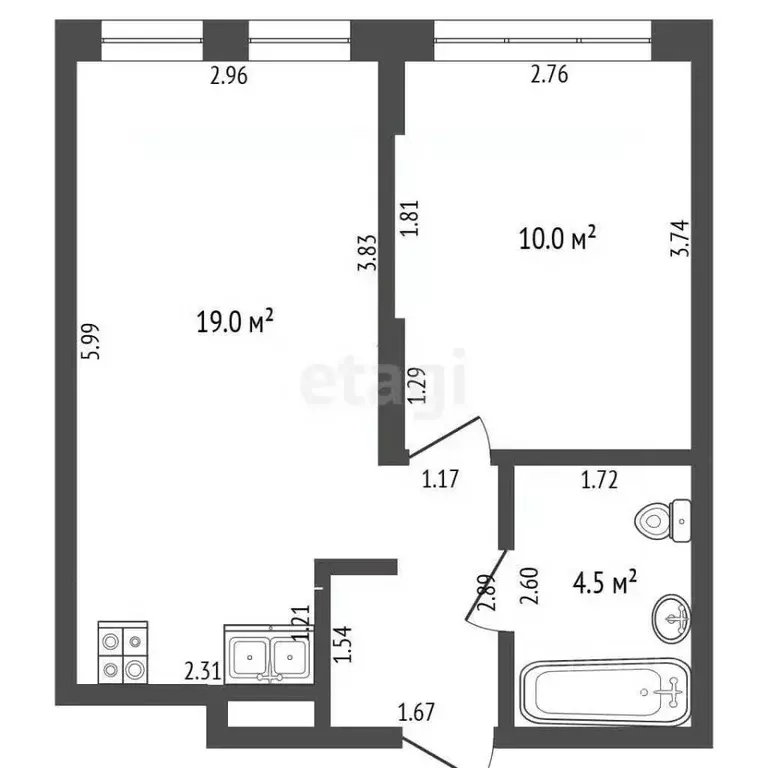 1-к кв. Тюменская область, Тюмень ул. Андрея Кореневского, 11 (35.6 м) - Фото 2