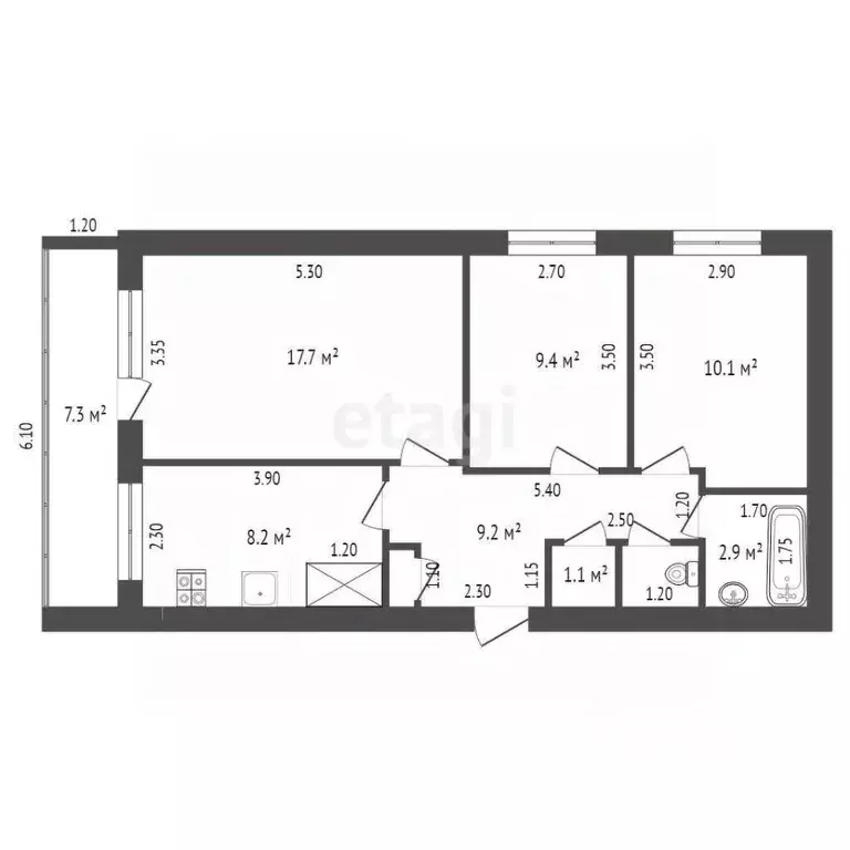 3-к кв. Орловская область, Свердловский район, Котовское с/пос, д. ... - Фото 2
