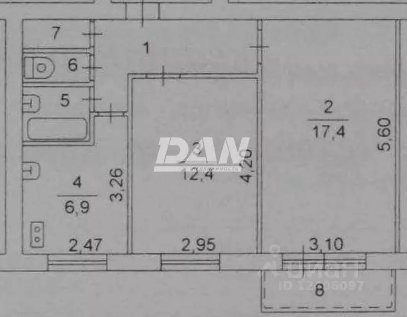 2-к кв. Челябинская область, Челябинск Комсомольский просп., 28б (47.1 ... - Фото 2
