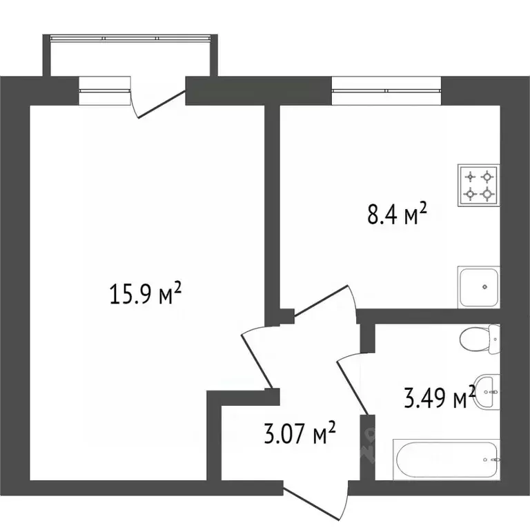 1-к кв. Калужская область, Калуга проезд Юрия Круглова, 14 (34.0 м) - Фото 1