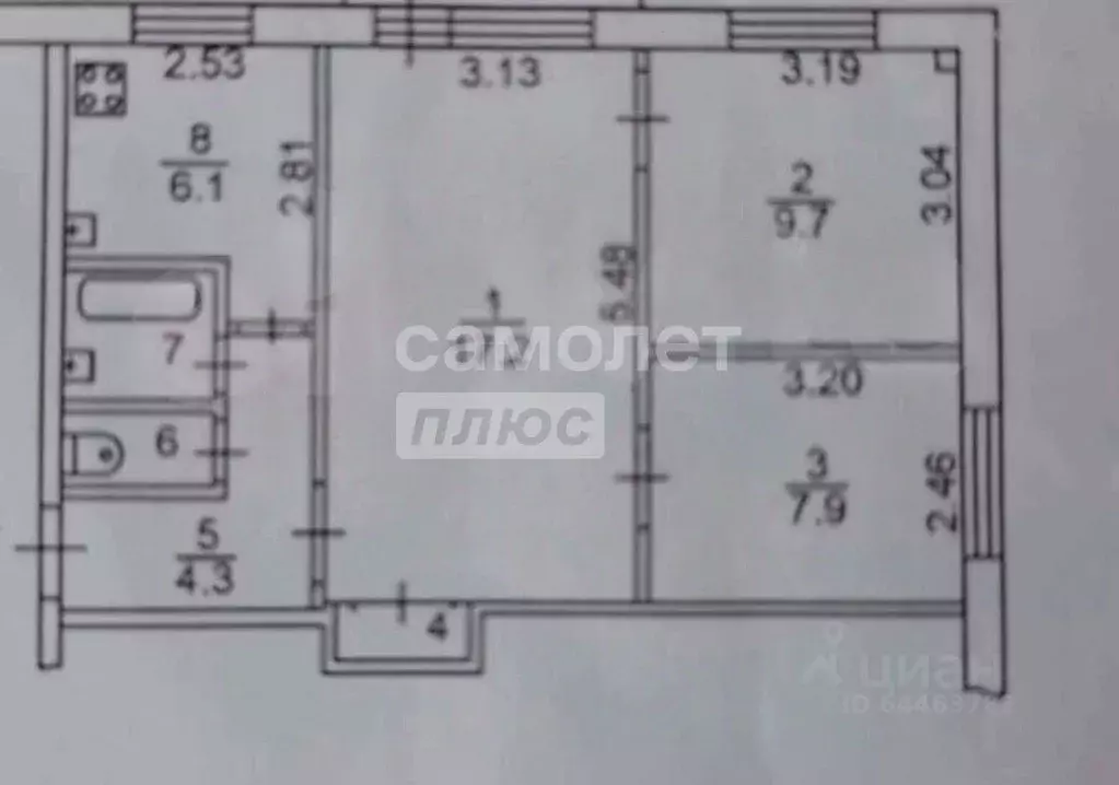 3-к кв. Вологодская область, Вологда ул. Ветошкина, 95 (49.9 м) - Фото 2