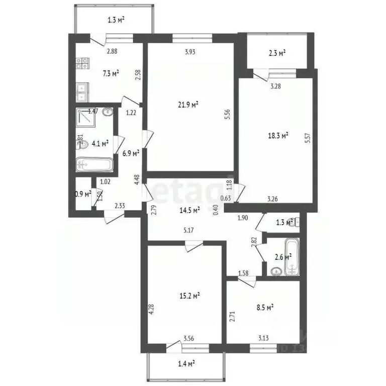 3-к кв. Марий Эл, Йошкар-Ола Комсомольская ул., 90 (106.5 м) - Фото 2