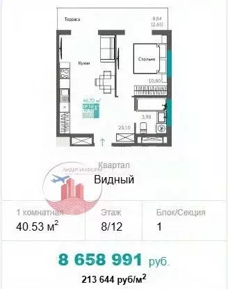 1-к кв. Севастополь ш. Балаклавское, 1 (40.53 м) - Фото 0