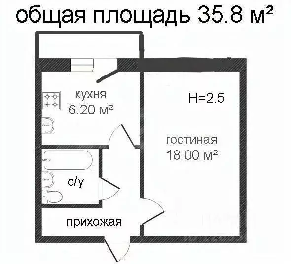 1-к кв. Костромская область, Кострома Индустриальная ул., 29 (35.0 м) - Фото 1