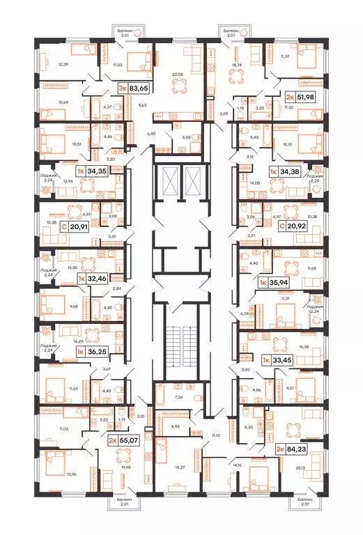 1-комнатная квартира: Тюмень, Полевая улица, 117к12 (32.46 м) - Фото 2