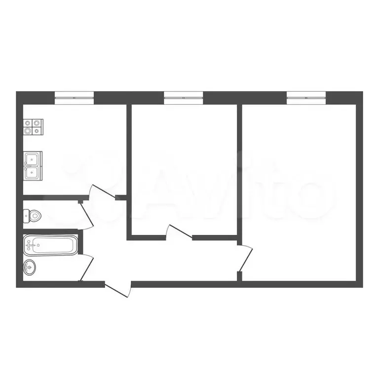 2-к. квартира, 52 м, 5/5 эт. - Фото 0
