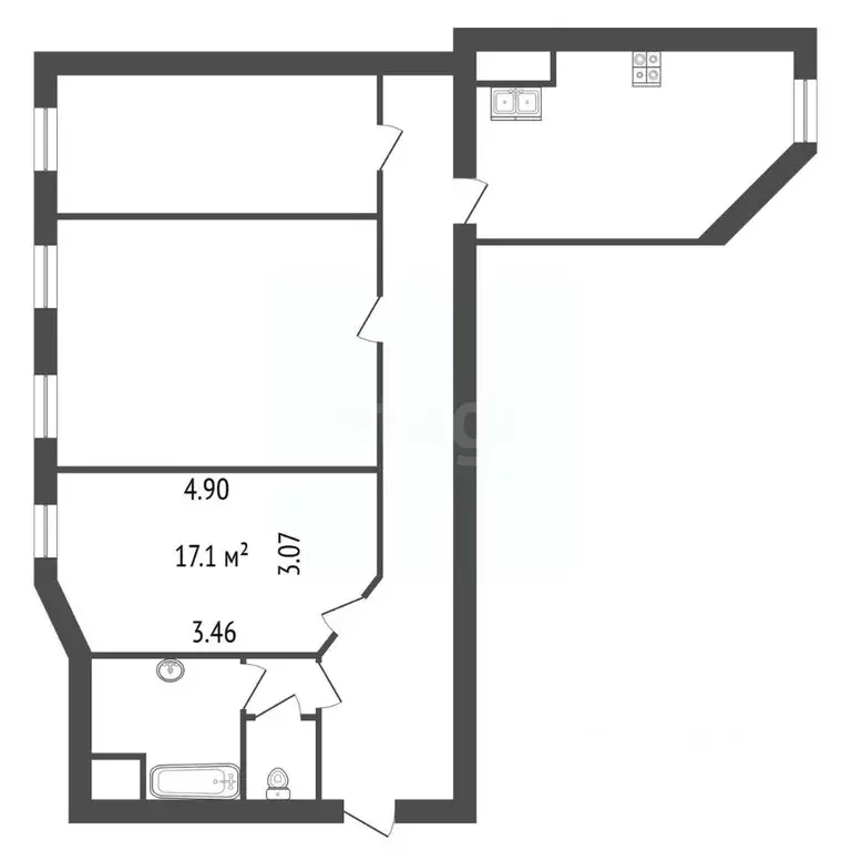 Комната Санкт-Петербург ул. Академика Лебедева, 12 (17.0 м) - Фото 2