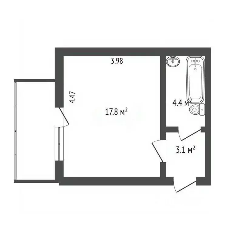1-к кв. Севастополь ул. Вакуленчука, 53/10 (29.4 м) - Фото 2
