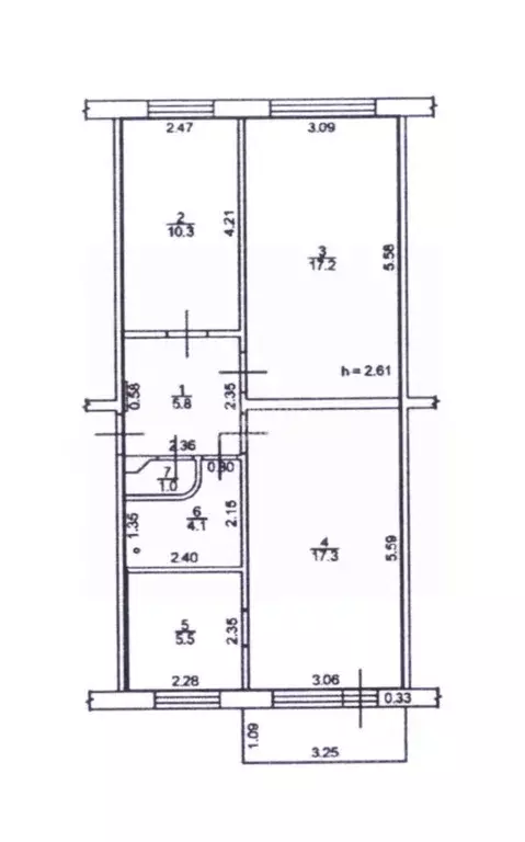 3-к кв. Оренбургская область, Бузулук ул. Маршала Егорова, 3 (61.2 м) - Фото 2