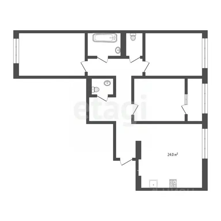 3-к кв. Тюменская область, Тюмень ДОК мкр, ул. Воронинская, 43 (95.0 ... - Фото 2