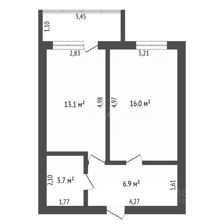 1-к кв. Амурская область, Благовещенск Игнатьевское ш., 10/6 (39.7 м) - Фото 2
