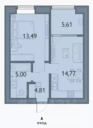 1-к кв. Брянская область, Брянский район, пос. Мичуринский, ... - Фото 1