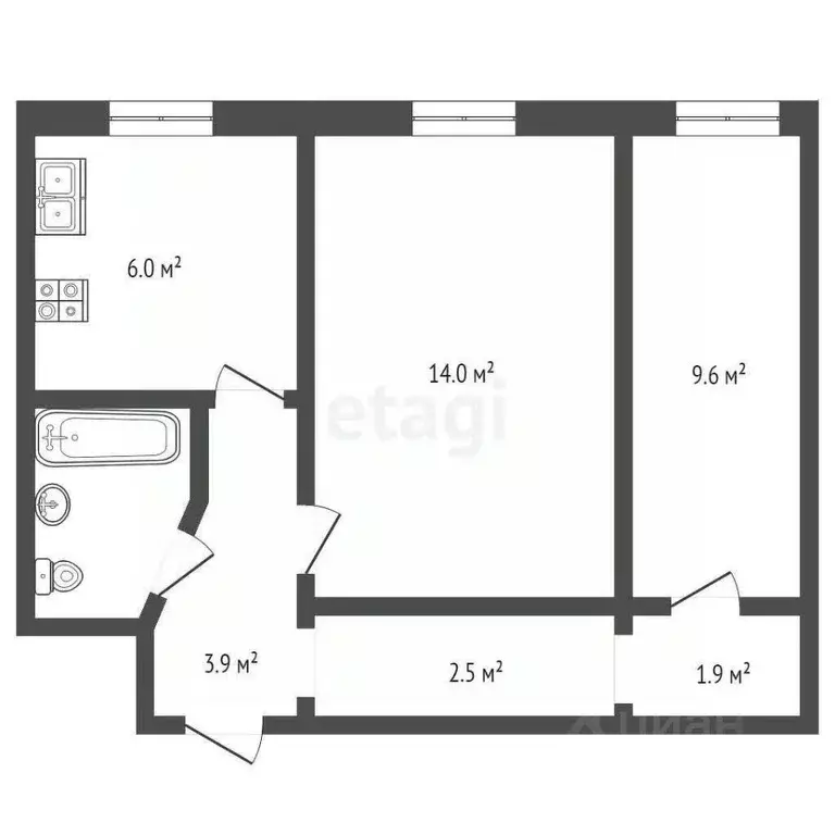 2-к кв. Ростовская область, Таганрог Транспортная ул., 61 (41.0 м) - Фото 2