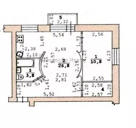 2-к. квартира, 44,5 м, 3/4 эт. - Фото 0