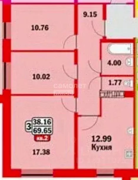 3-к кв. Челябинская область, Челябинск просп. Краснопольский, 19Б ... - Фото 2